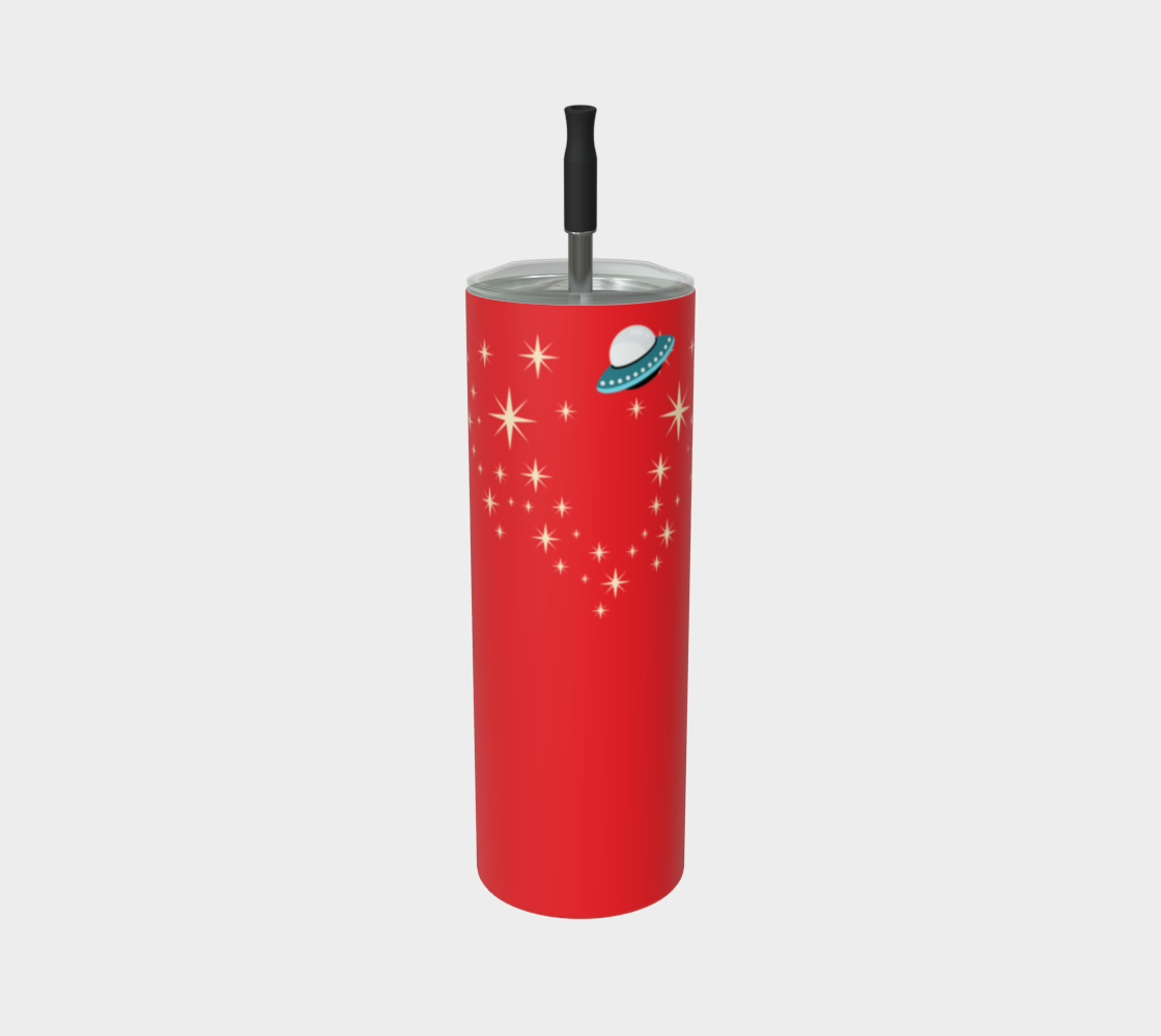 Bean Me Up A11y Cat Tumbler | Retro Space Cat Mid-Century Modern Stainless Steel Tumbler (Montreal Shipping)