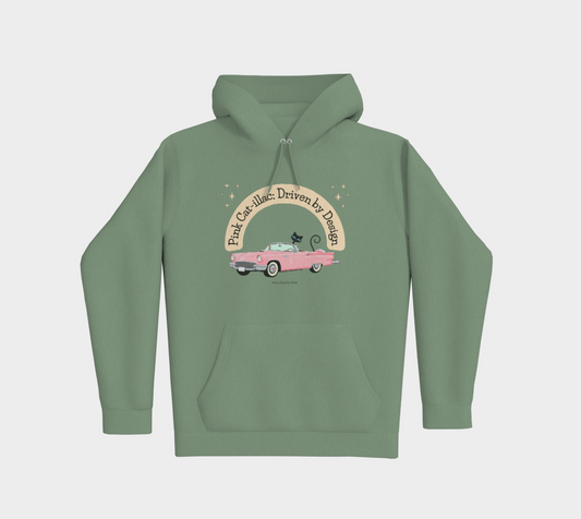 Pink Cat-illac Driven by Design | Accessibility Isn't Optional | Classic Premium Hoodie (Ships from Montreal)