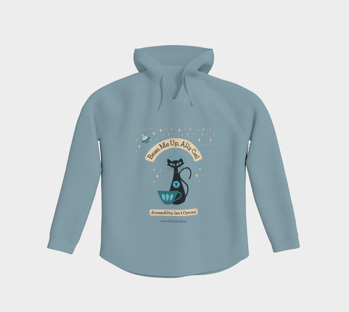 Bean Me Up A11y Cat and Coffee | Accessibility Isn't Optional | Flow Premium Hoodie (Ships from Montreal)