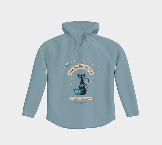 Bean Me Up A11y Cat and Coffee | Accessibility Isn't Optional | Flow Premium Hoodie (Ships from Montreal)